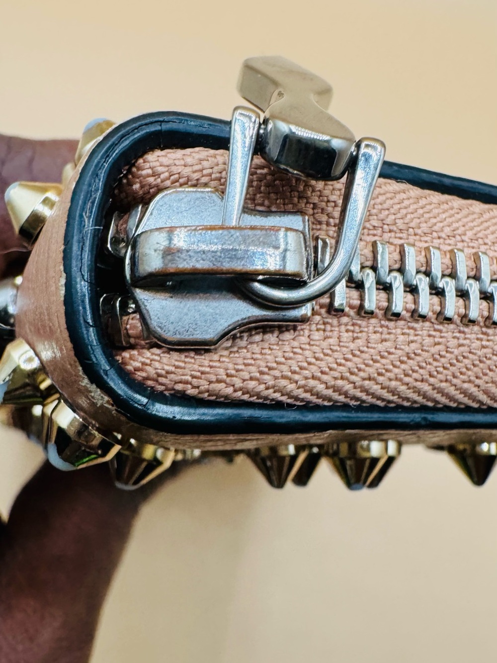 Christian Louboutin Studded Zip Wallet in Dusty Rose - Picture 11 of 13